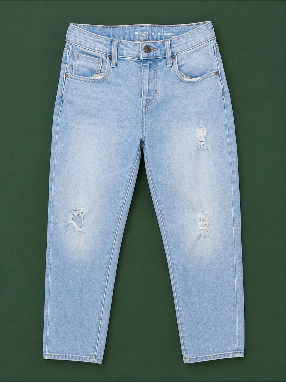 Old Navy Kids Size 14 O.G. Straight Distressed Jeans